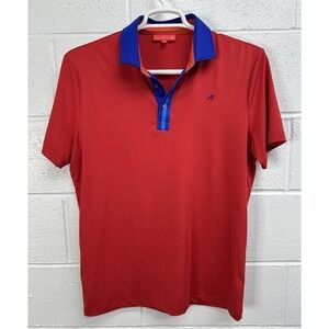 Redvanly Monroe Golf Polo Shirt Rio Red Print Men's Size Medium PUREpoly